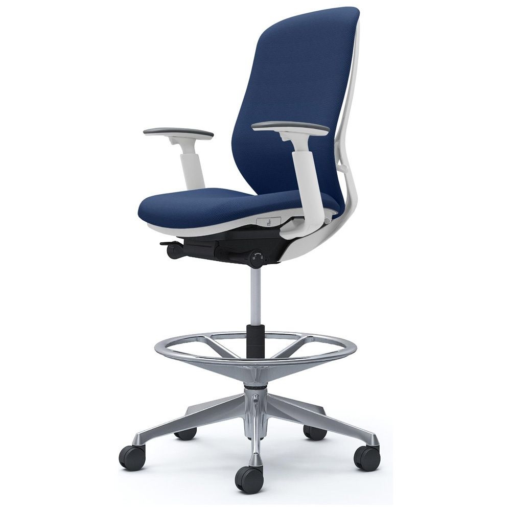 シルフィー 可動肘 背クッション ハイ ハイチェア ホワイトボディ ハンガー無 ランバー無 アルミ脚