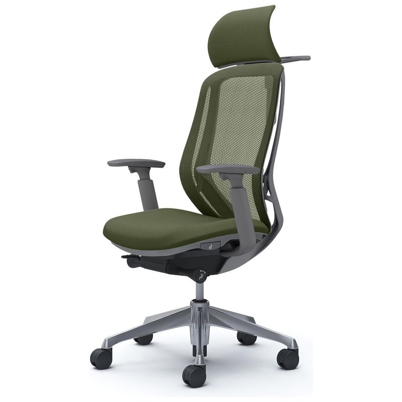シルフィー EXハイ固定ヘッド 可動肘 背メッシュ ダークグレーボディ ハンガー付 ランバー無 アルミ脚
