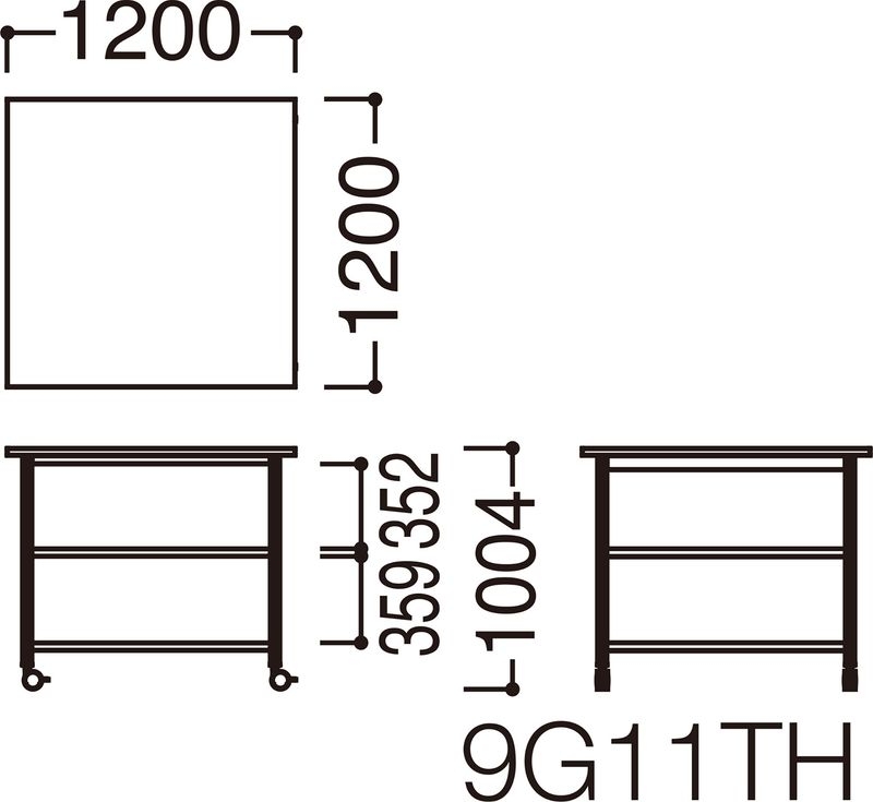クロスコ　作業台 収納棚タイプ　１２００Ｗ１２００Ｄ