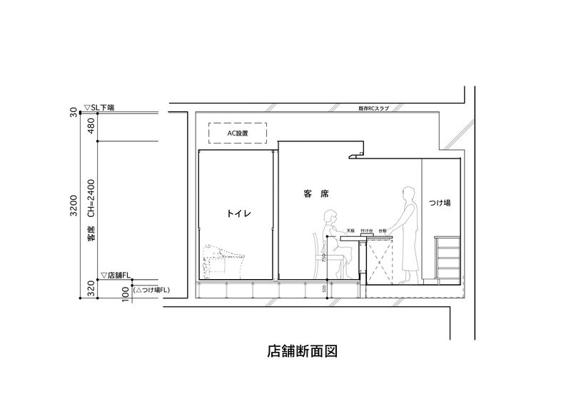 店舗断面図