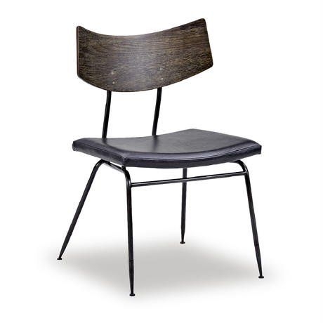 SOLI CHAIR - SEARED OAK/BK LEATHER