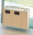 特注ダストボックス メープル無垢材+シナ合板 クリアー塗装