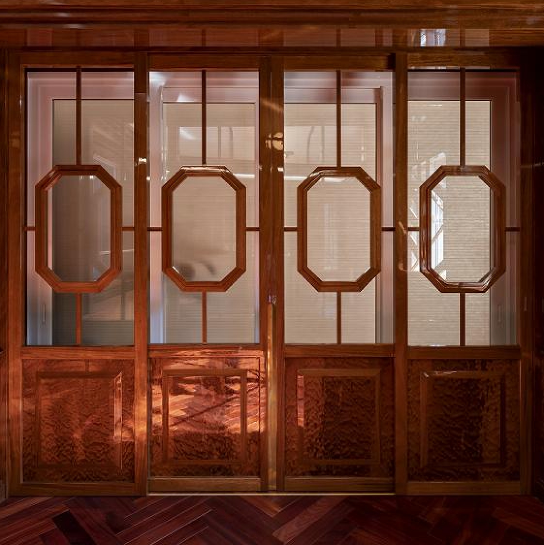 特注建具 マホガニー 鏡面仕上げ