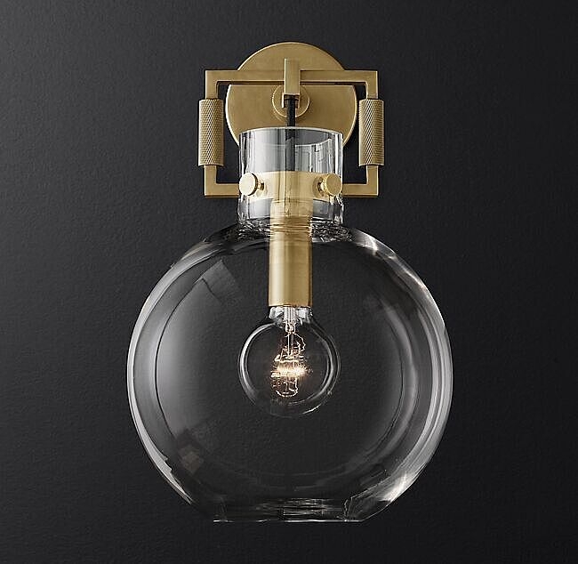 MACHINIST GLASS GLOBE SCONCE 10