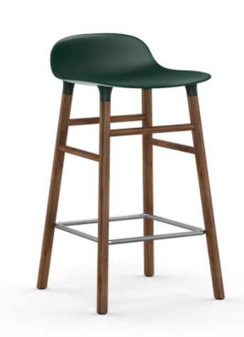Form Barstool 65cm - Walnut Green