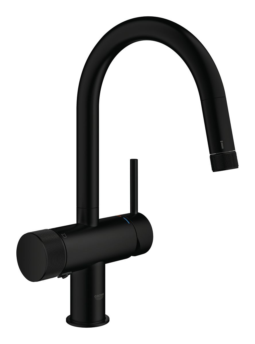 ミンタ・浄水器一体型シングルレバーキッチン混合栓 コールドスタート仕様(ヘッド引出タイプ)