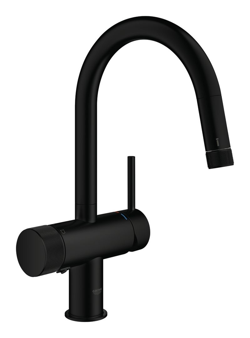 ミンタ・浄水器一体型シングルレバーキッチン混合栓 コールドスタート仕様(ヘッド引出タイプ)