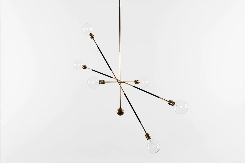 HIGHWIRE TANDEM LARGE - aged brass /  black suede