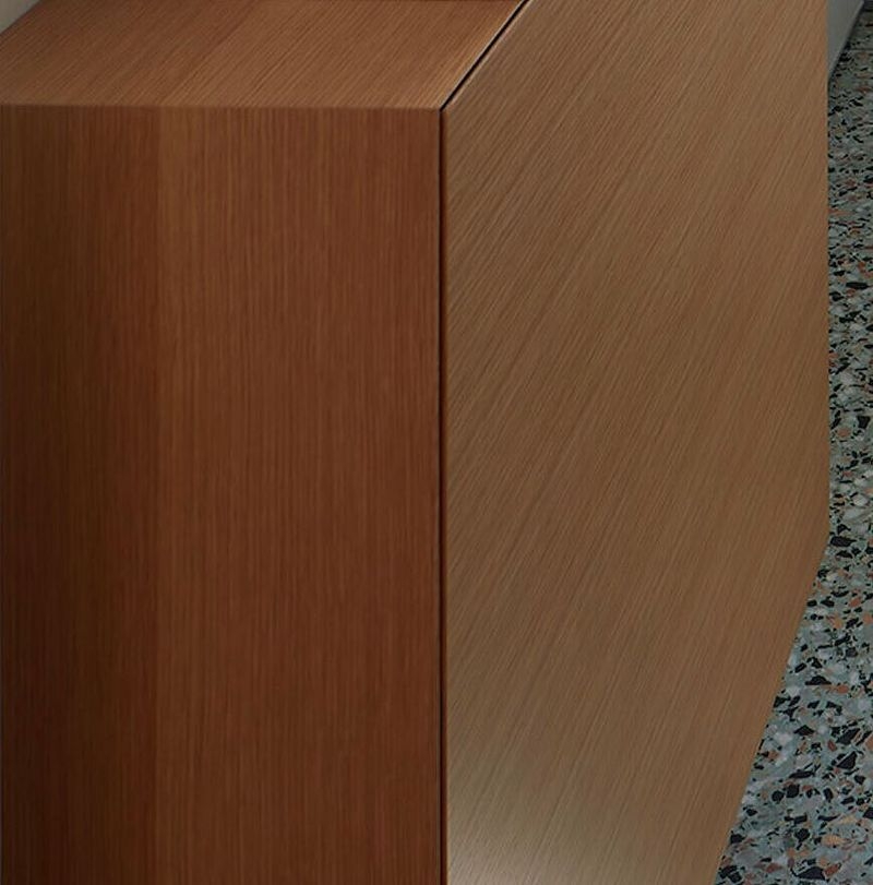 造作家具　タモ柾目突き板練付け